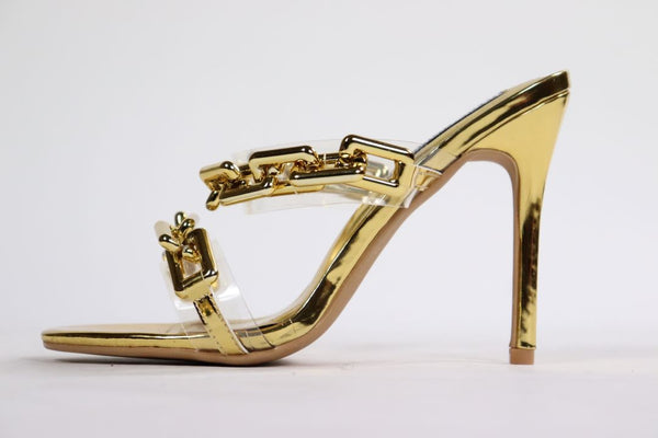 CASSIE GOLD HEELS