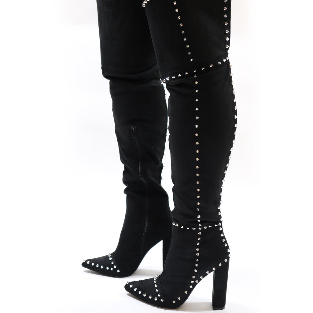 TRACI STUDDED THIGH HIGH BOOTS